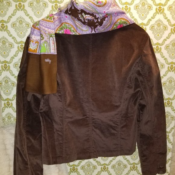 COTTON Brown velvet blazer and scarf DUO - Picture 2 of 10